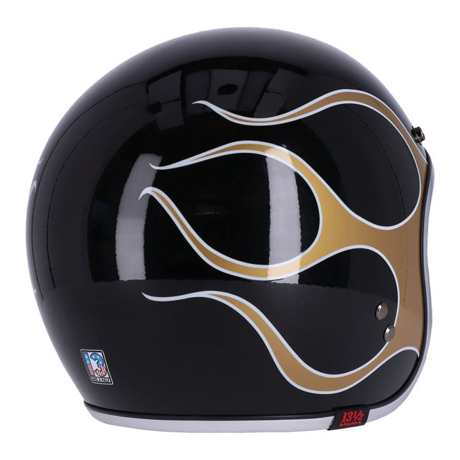 CASCO JET 13 1/2 calavera llama oro