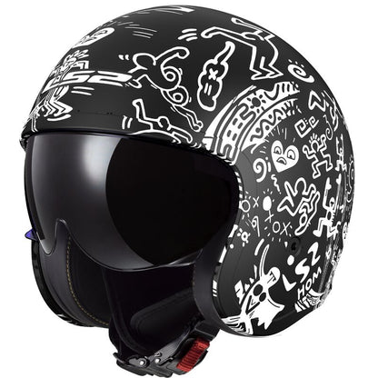 Casco LS2 OF599 SPITFIRE II TRIBAL MATT BLACK WHITE-06