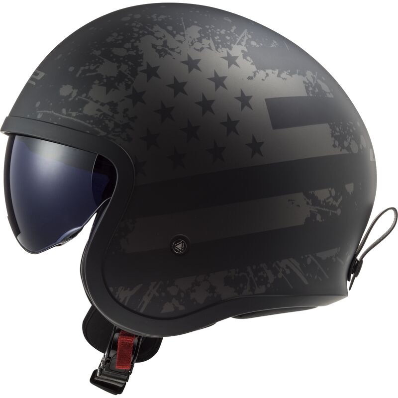 Casco LS2 OF599 SPITFIRE II MATT BLACK FLAG-06