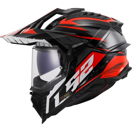 Casco LS2 MX701 EXPLORER SPIRE BLACK TITANIUM RED-06