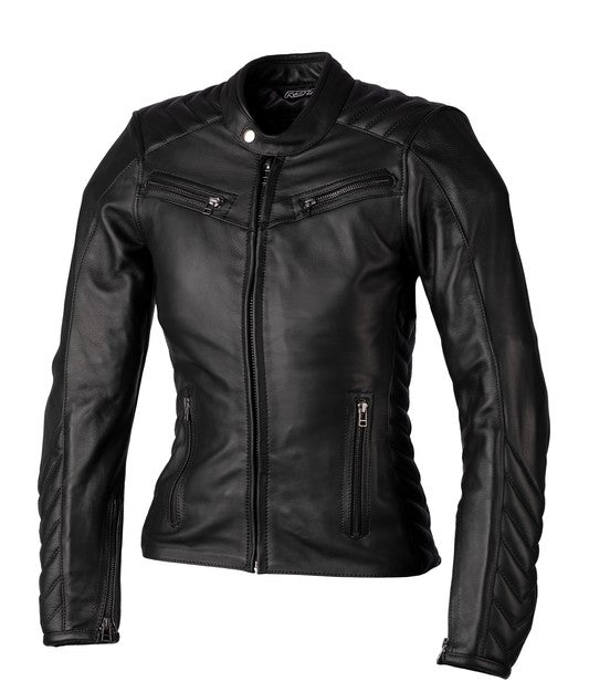 CHAQUETA de Piel (Mujer) RST ROADSTER 3 CE Negro,