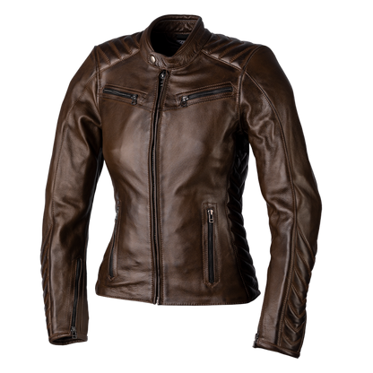 Chaqueta de piel marron para mujer