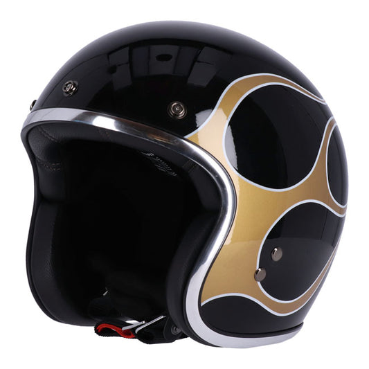 CASCO JET 13 1/2  calavera llama oro