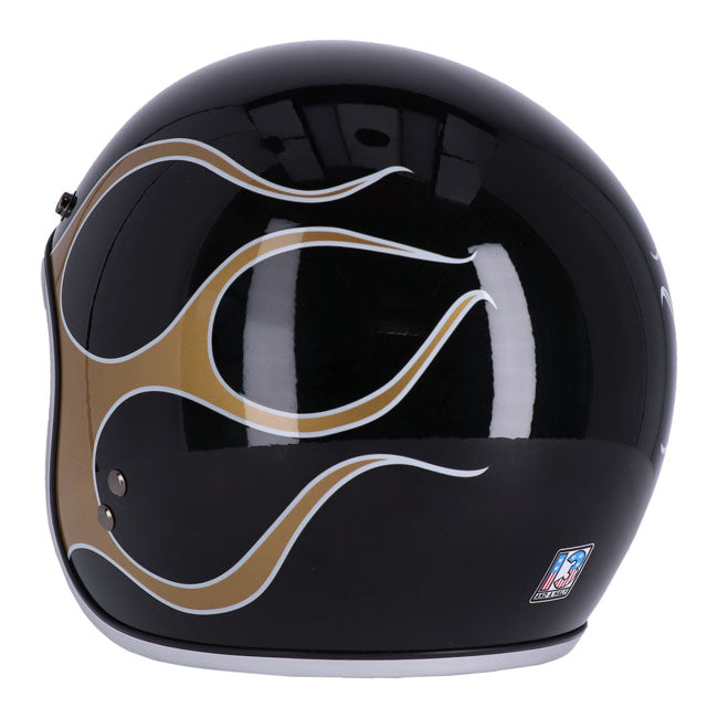 CASCO JET 13 1/2  calavera llama oro