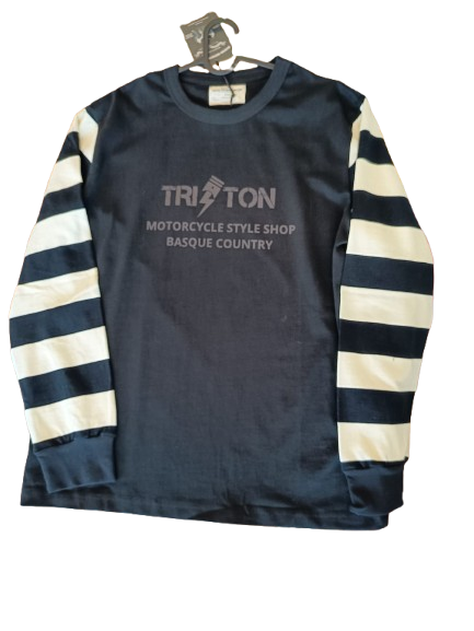 Camiseta manga larga TRITON blanca / negro