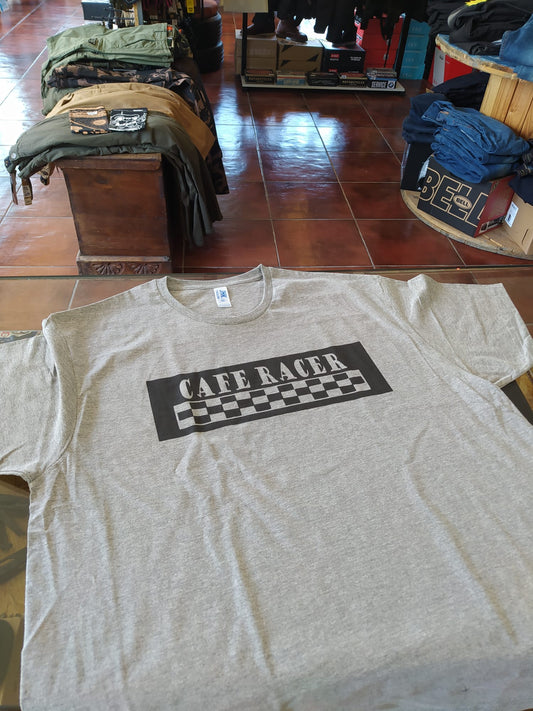 CAMISETA GRIS CAFE RACER