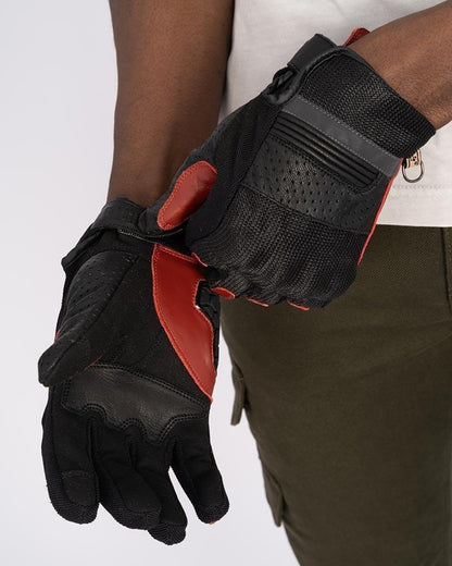 Guantes BY CITY Nova Man negro /rojo