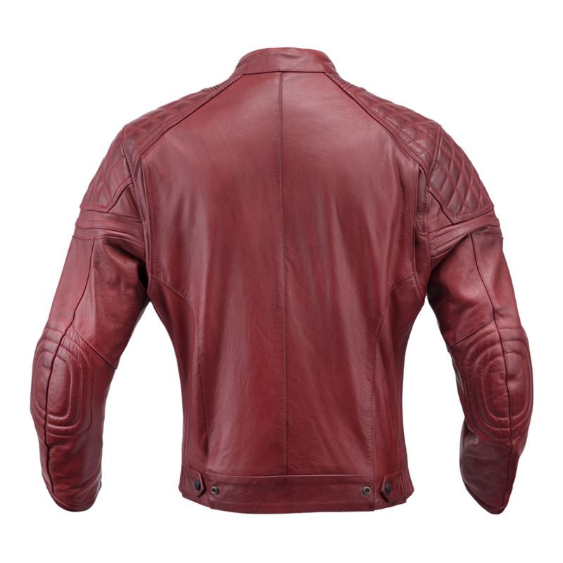 Chaqueta de moto de cuero Invictus Eros Roja HOMBRE